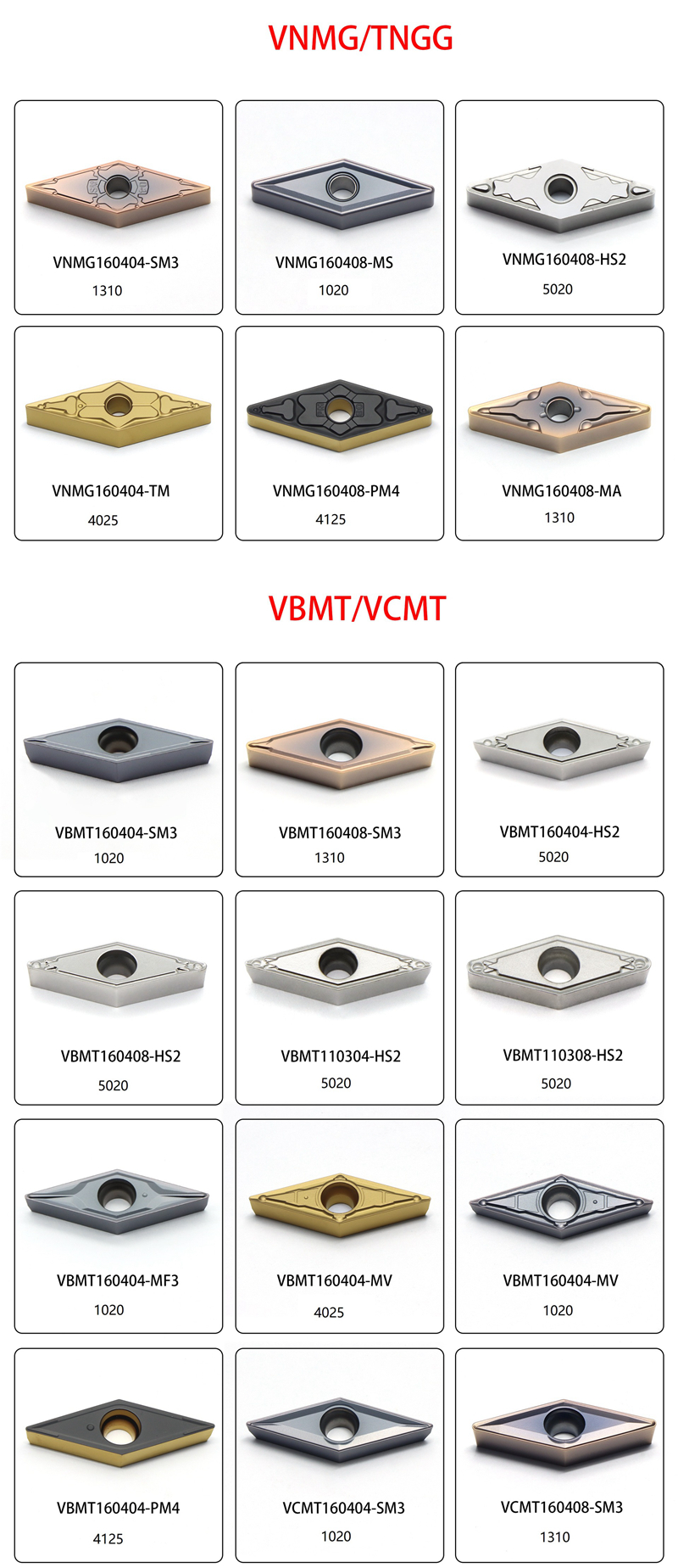 Tungsten Carbide Turning Tool Insert VNMG 160404 160408 For CNC Cutting Lathe Machine - Common Turning Inserts - 1