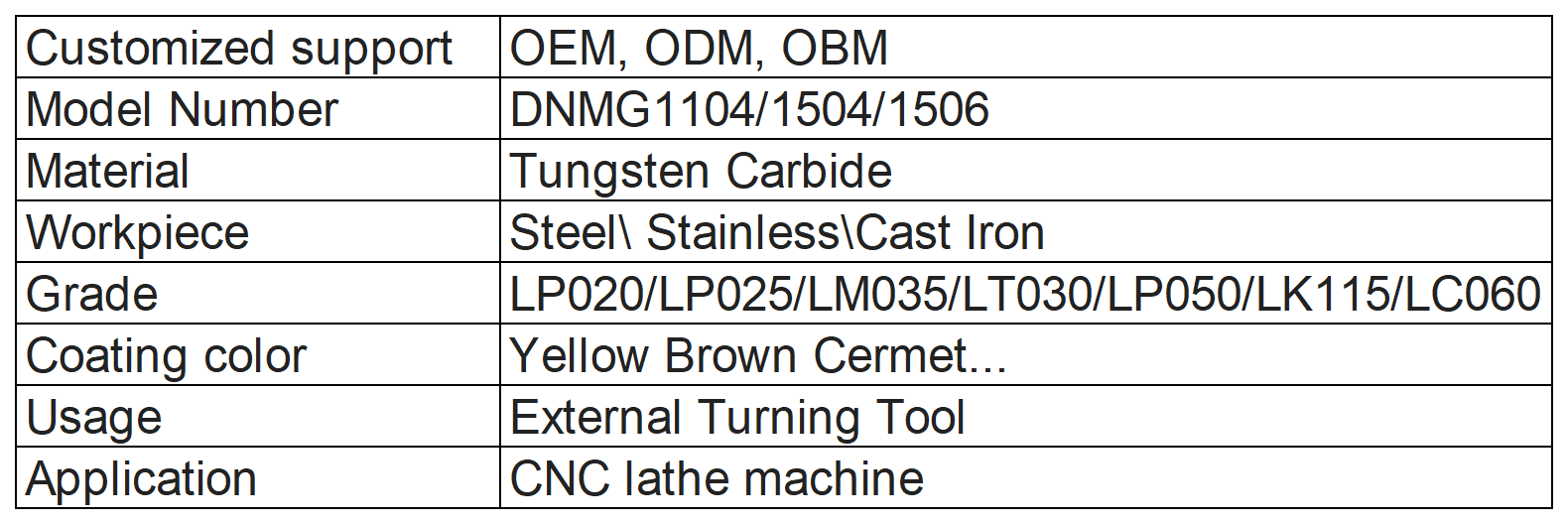 DNMG150404 DNMG150608 DNMG150612 DNMG110404 DNMG110408 DNMG Carbide Inserts Lathe Machine Tool - Common Turning Inserts - 1