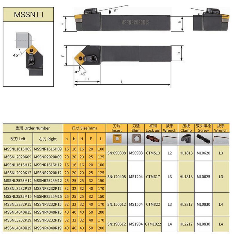 MSSNR MSSNL External Turning Tool Holder - CNC Tool Holder - 2