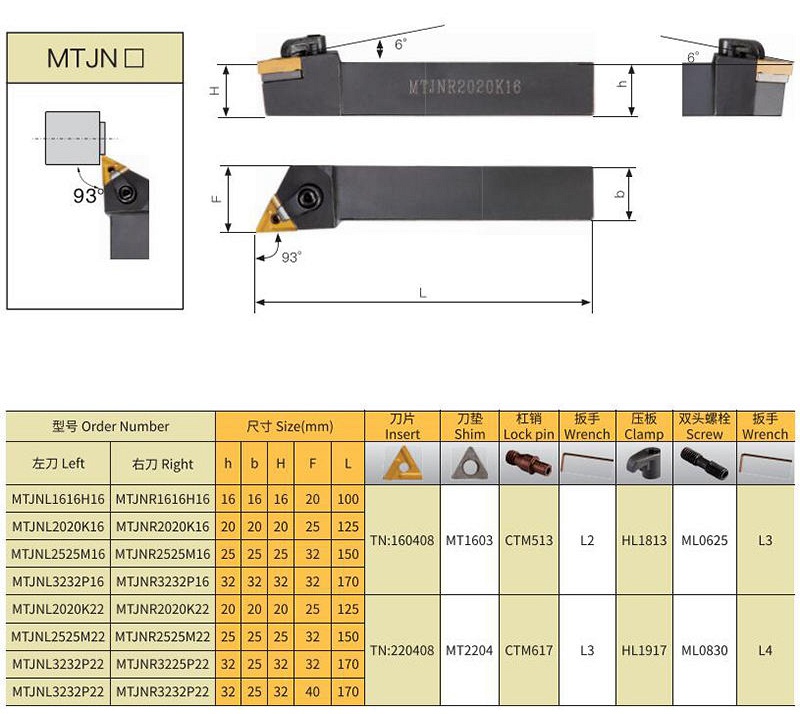 MTJNR MTJNL CNC Lathe  External Turning Tool Holders - CNC Tool Holder - 2