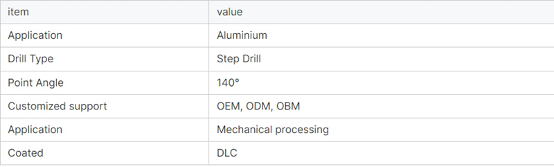 DLC Coated Solid Carbide Step Drill Internal Cooling - Carbide Drill - 1