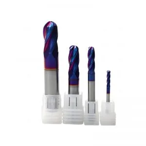 4 Flutes Ball Nose End Mill HRC60 Coating Carbide End Mills Nano Blue