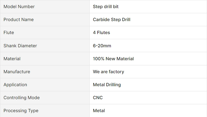 Carbide CNC Drill Bit D12xL77 Step Drill Bit - Carbide Drill - 1